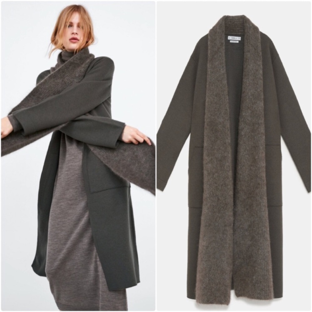 Zara wrap collar coat NWT - Picture 4 of 8